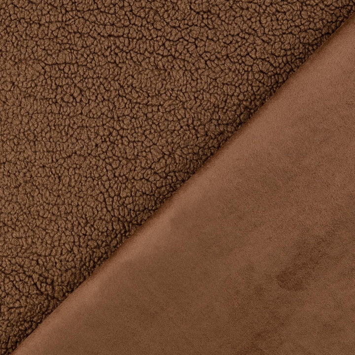 Fausse fourrure double face bouclette/suédine chocolat