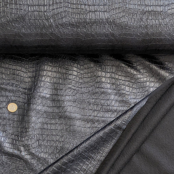 Faux cuir crocodile bleuté