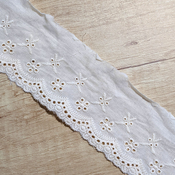 Galon broderie anglaise écru n°7 - 60 mm