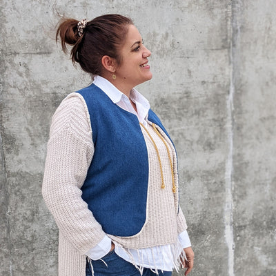 Lot Gilet Et Corsage Assortis Taille 42-44 - Couleurs Rose Et Vieux Rose, Occasion Très Bon état
