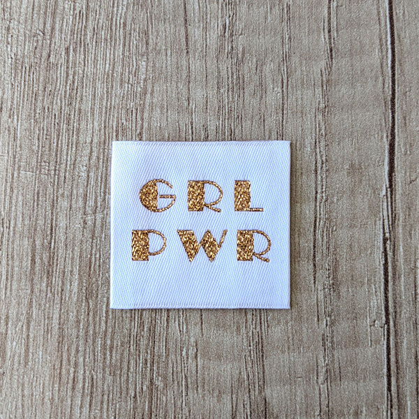 Etiquette à coudre -  Girl Power lurex