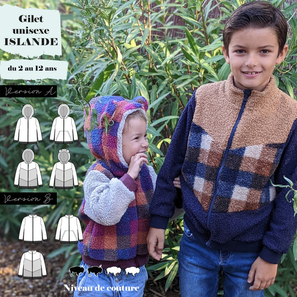 Patron Gilet Islande 2/12 ans