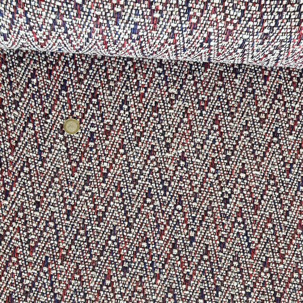 Tweed large chevron rouge écru