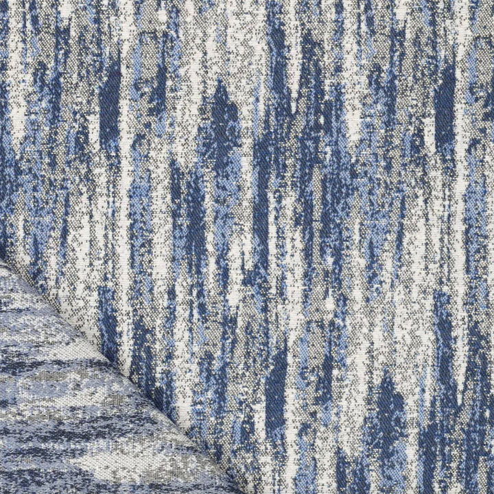 Jacquard lignée bleu et écru