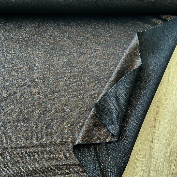 Jacquard noir pailleté cuivre