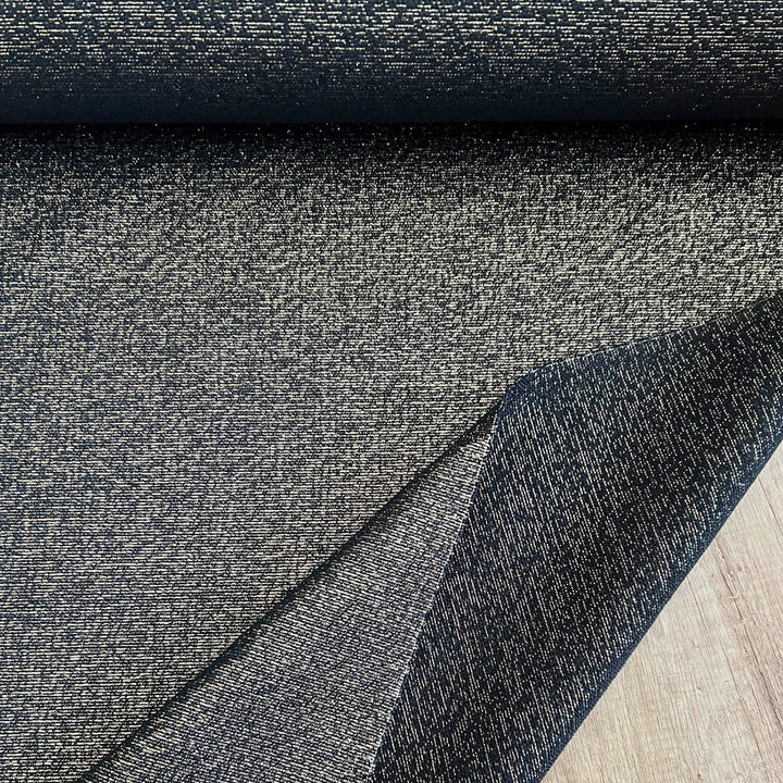 Jacquard noir pailleté or