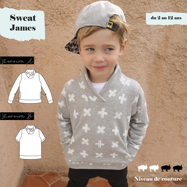 Patron sweat James du 2 au 12 ans