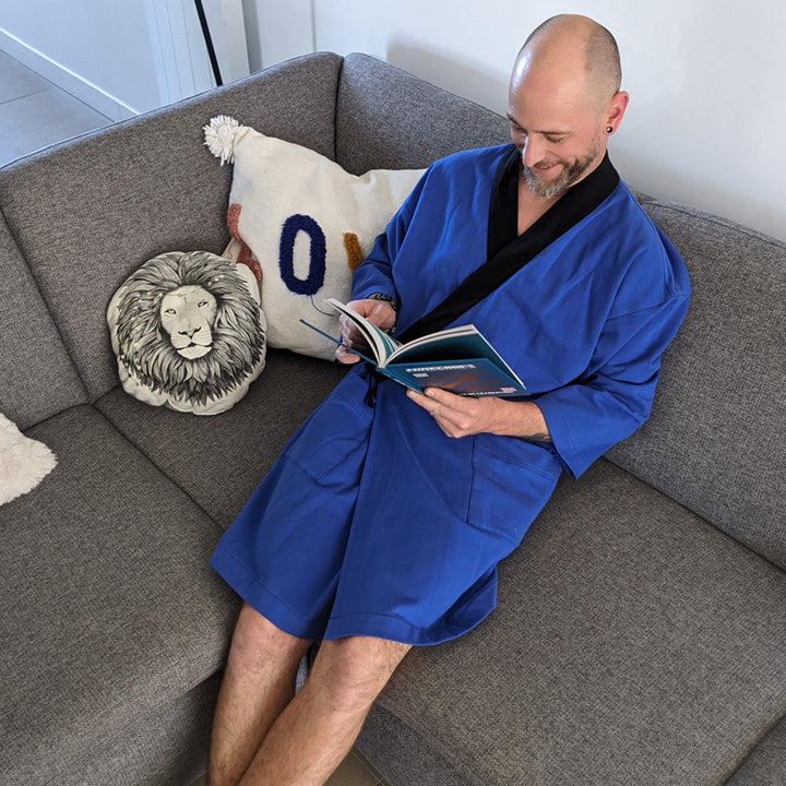 Sweat Bleu électrique envers gratté