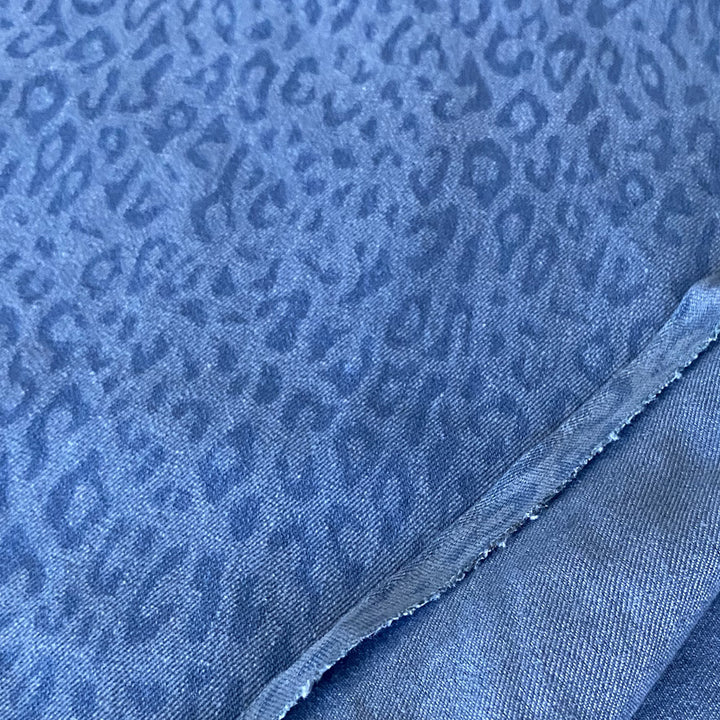 Jean stretch léopard bleu clair