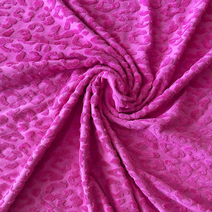 Jersey jacquard léopard rose