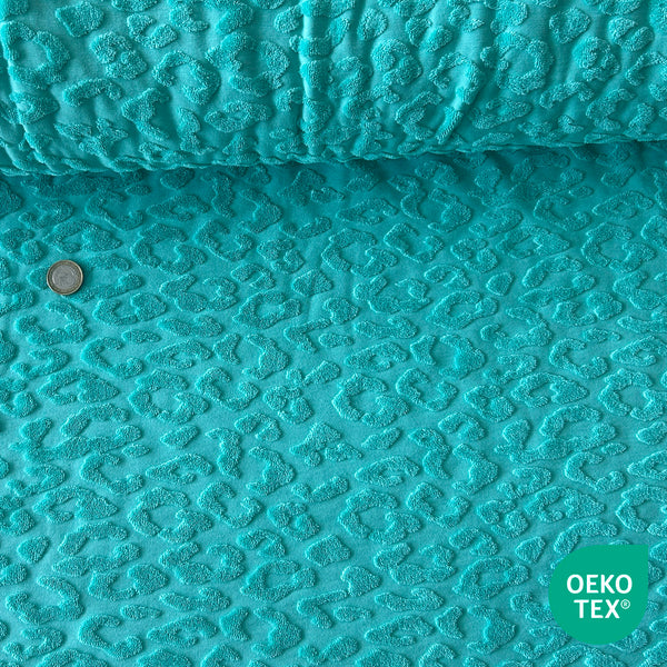 Jersey jacquard léopard vert