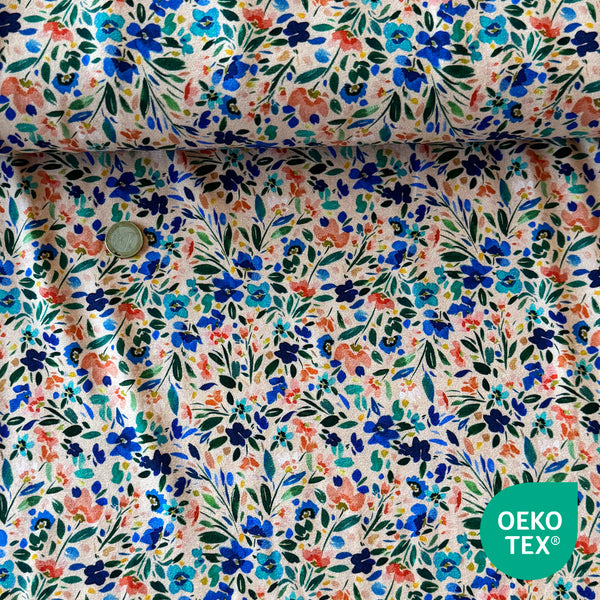Jersey saumon florilege bleu