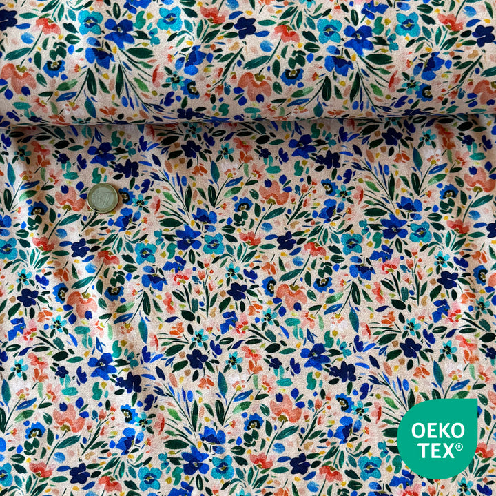 Jersey saumon florilege bleu