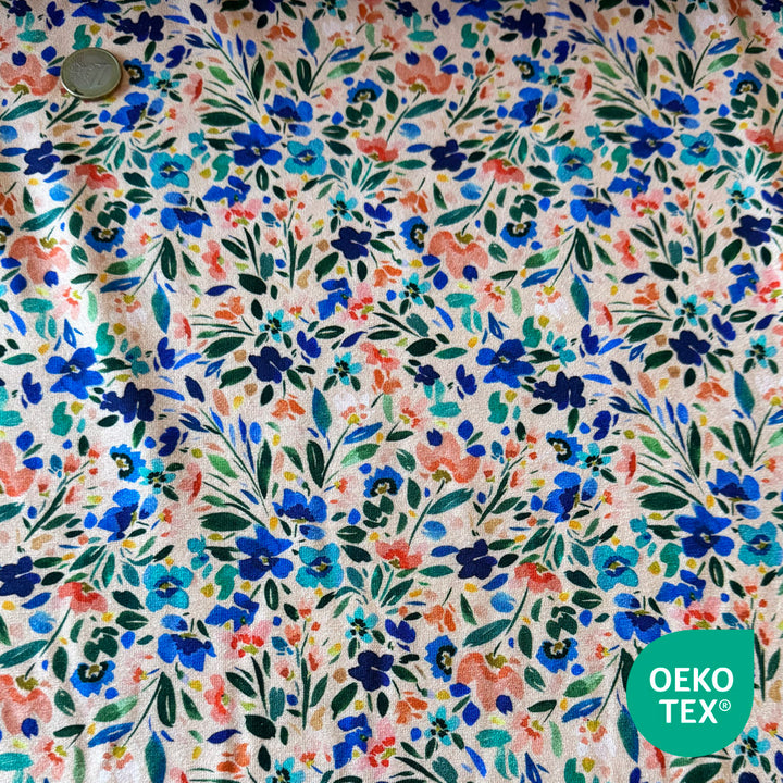 Jersey saumon florilege bleu