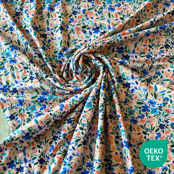 Jersey saumon florilege bleu