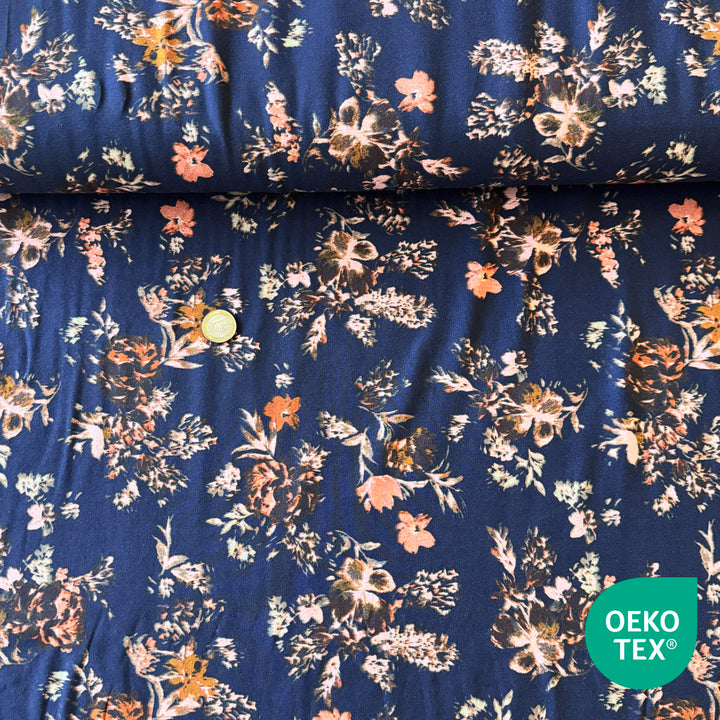 Jersey marine fleur d'automne