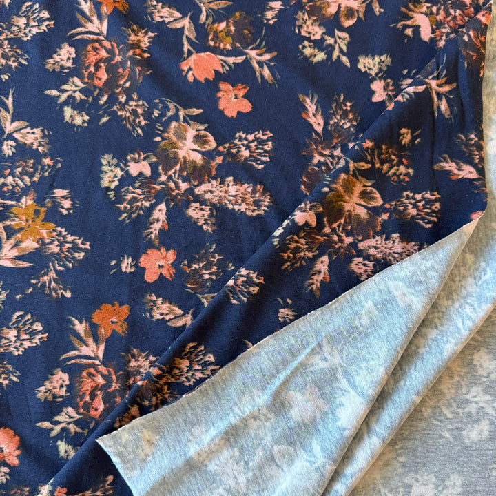 Jersey marine fleur d'automne