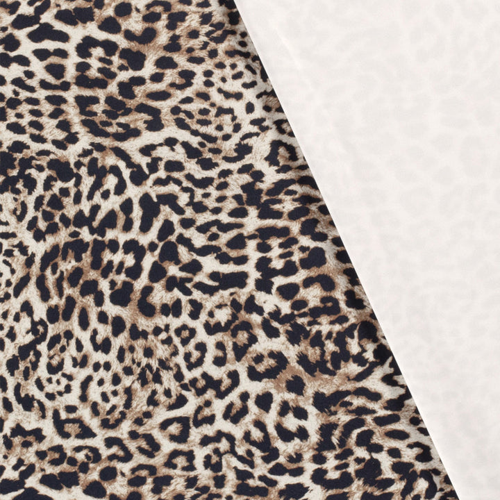 Tissu lycra kaki beige et noir