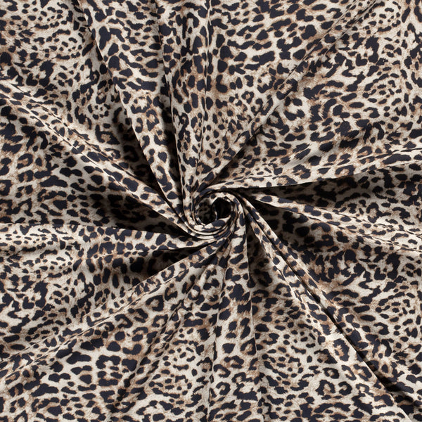Tissu lycra kaki beige et noir