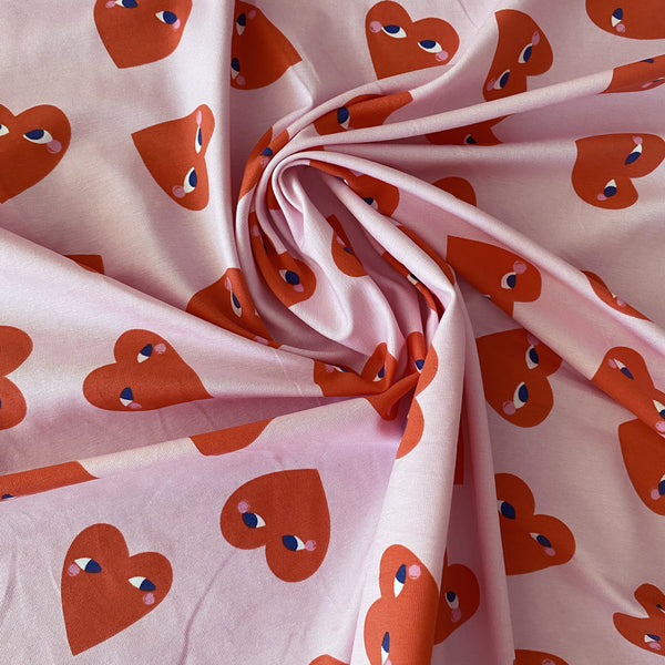 Jersey rose coeur rouge oeil