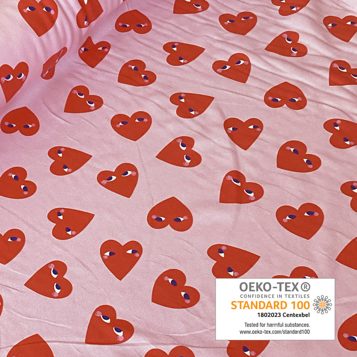 Jersey rose coeur rouge oeil