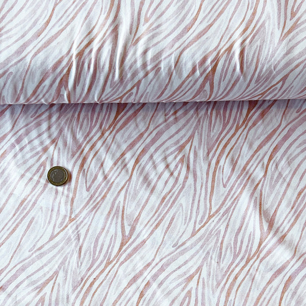 Jersey blanc zebré aquarelle rose
