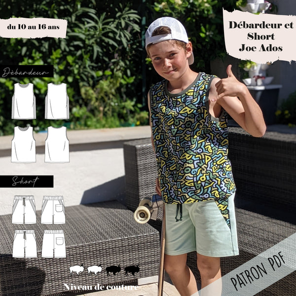 Patron Débardeur + Short Joe Ado 10/16 ans (PDF)