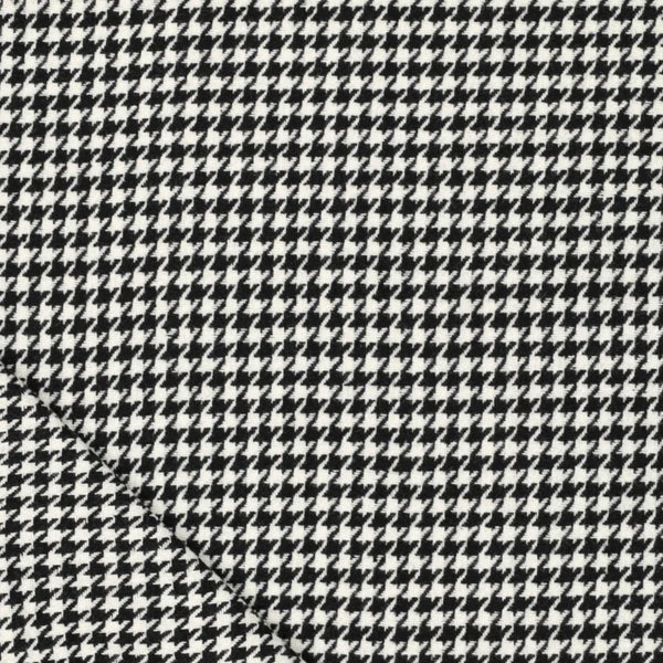 Tissu lainage pied de coq noir et écru