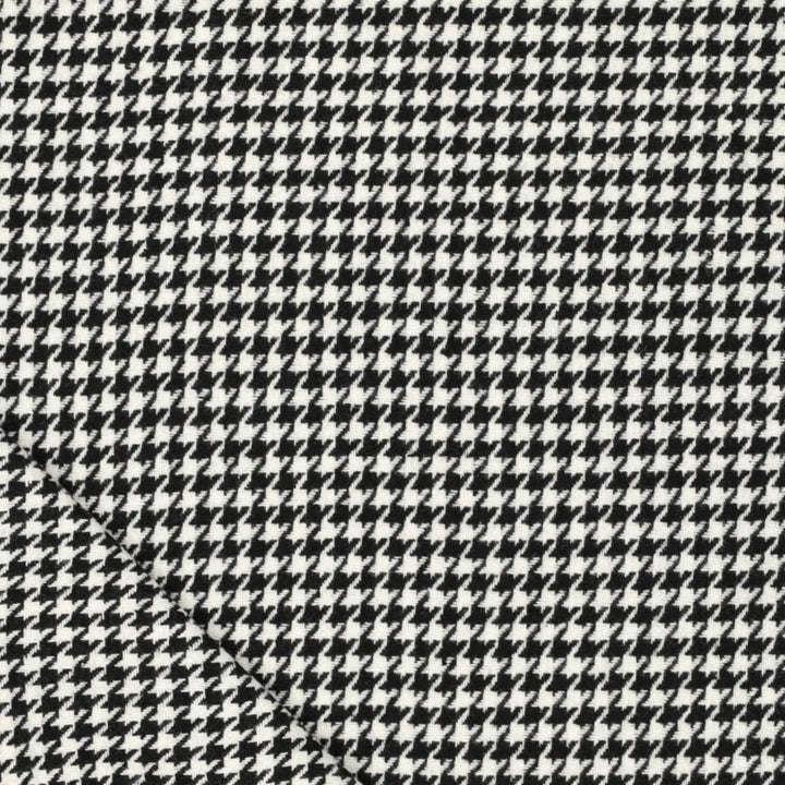Tissu lainage pied de coq noir et écru