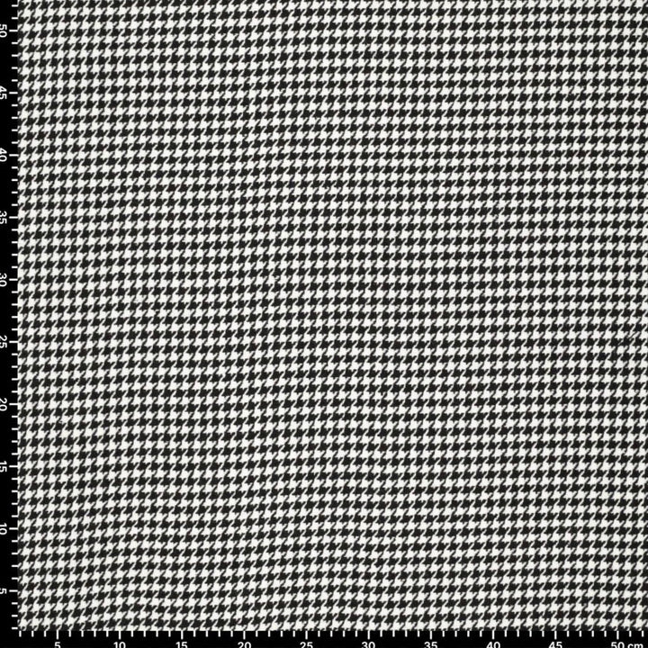Tissu lainage pied de coq noir et écru