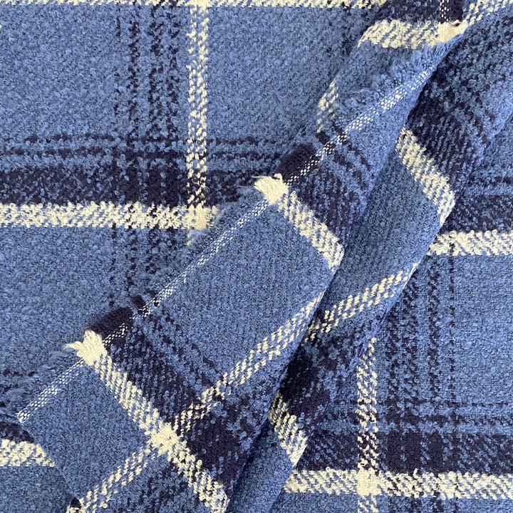 Tweed bleu à carreaux