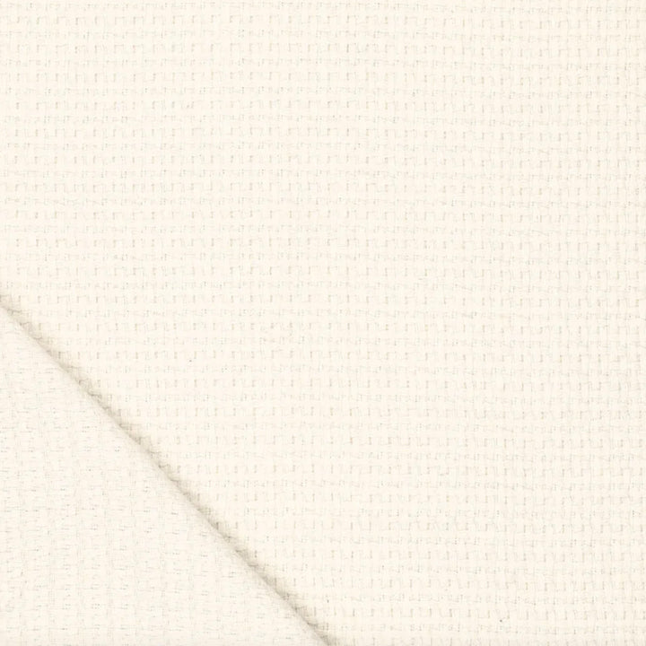 Tissu lainage structuré écru quadrillage