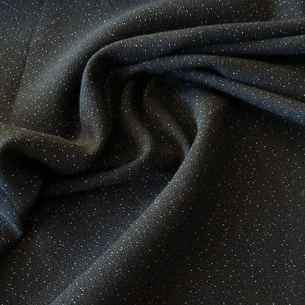 Tissu lainage noir moucheté