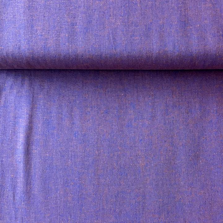 Lin/Coton chiné bleu et marron