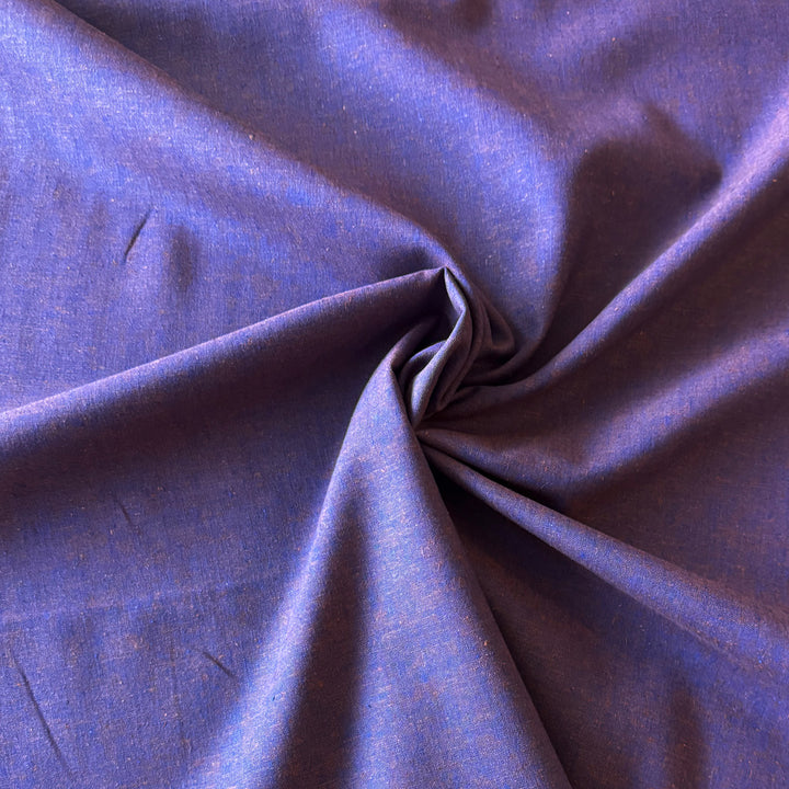 Lin/Coton chiné bleu et marron