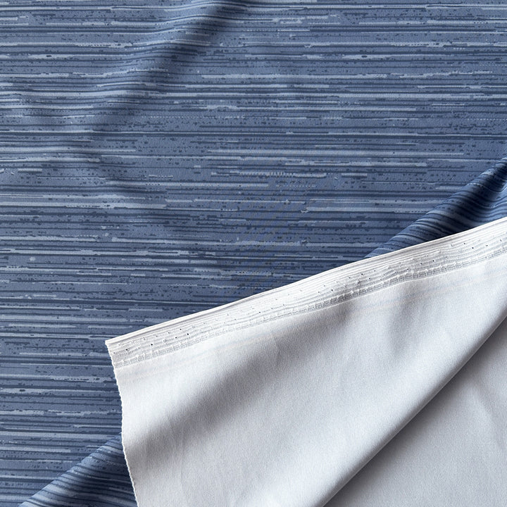 Tissu lycra bleu gris stries
