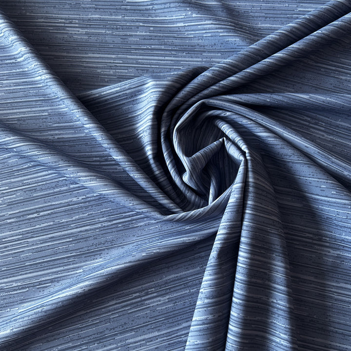 Tissu lycra bleu gris stries