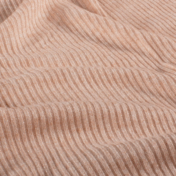 Maille côtelée rose argent
