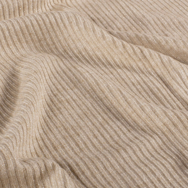 Maille côtelée sable argent