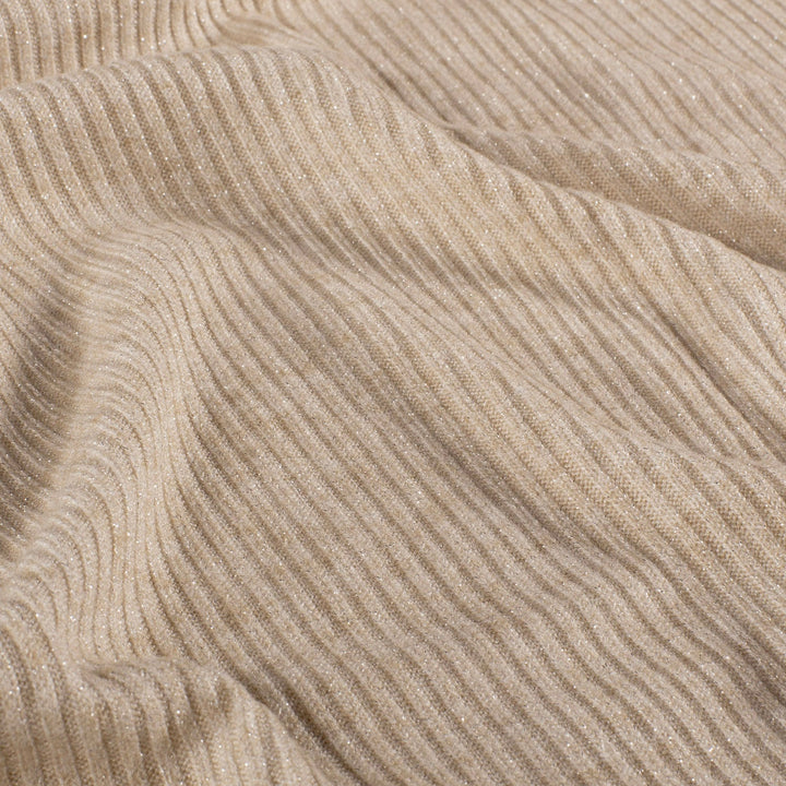Maille côtelée sable argent