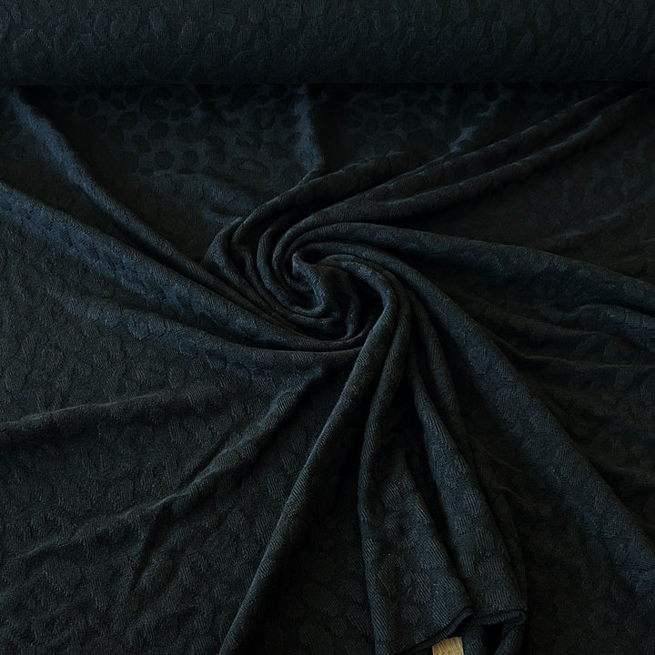 Maille jacquard léopard noir