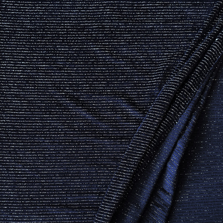 Maille velours marine rayure lurex