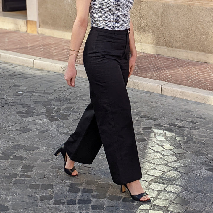 Patron Pantalon taille haute jambe large