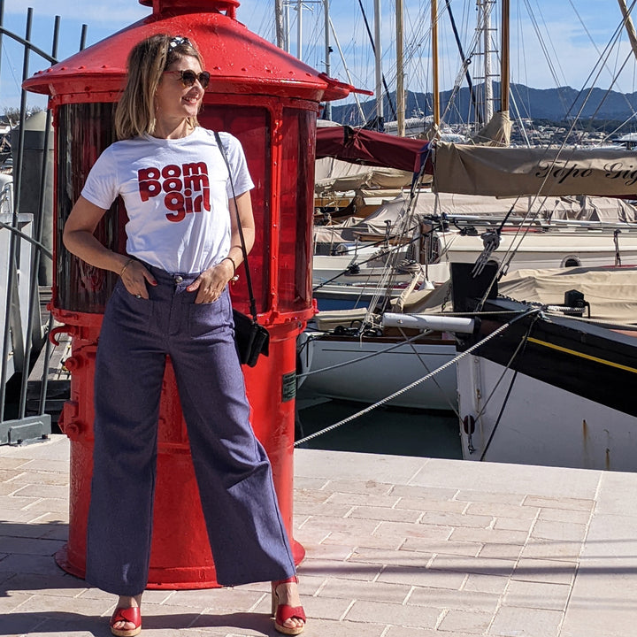 Patron Pantalon taille haute jambe large