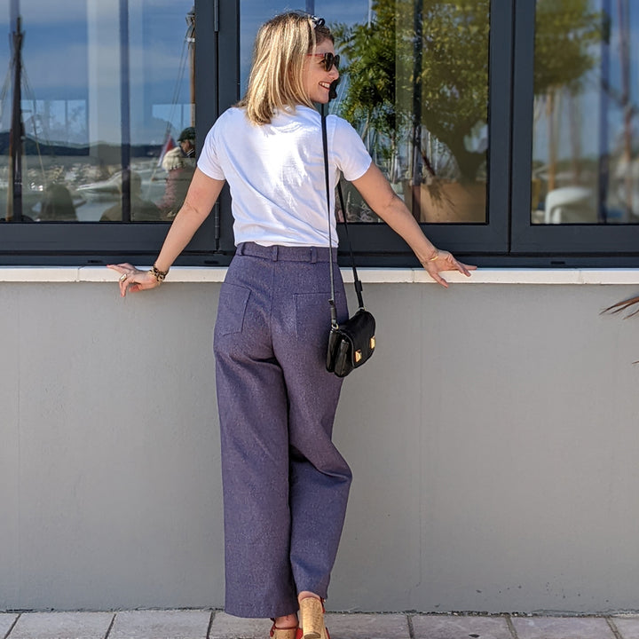Patron Pantalon taille haute jambe large
