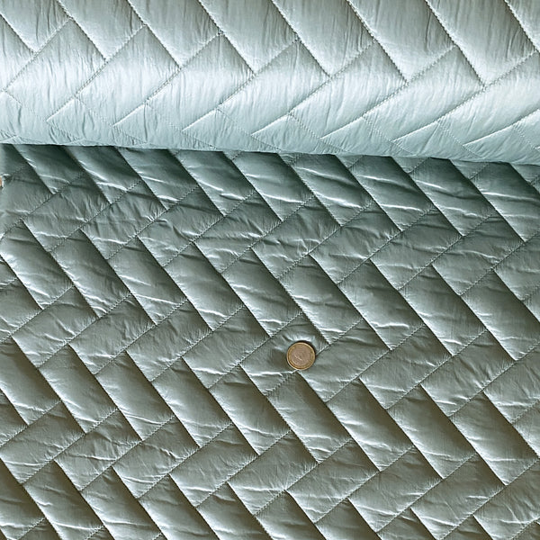 Doudoune double face brique chevron tilleul