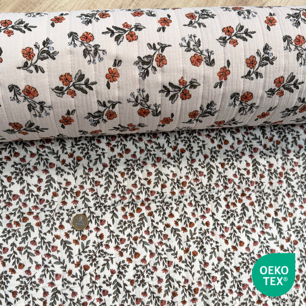 Matelassé coton double gaze fleur madeleine