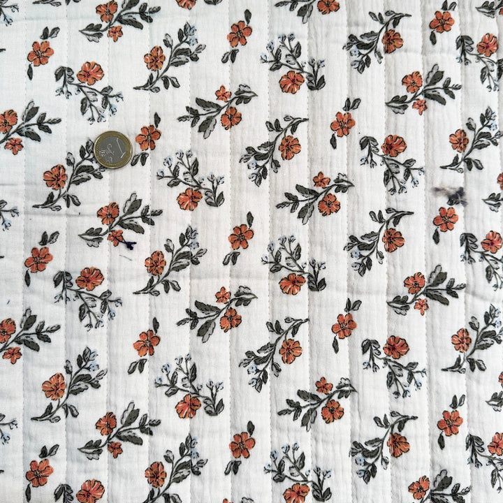 Matelassé coton double gaze fleur madeleine