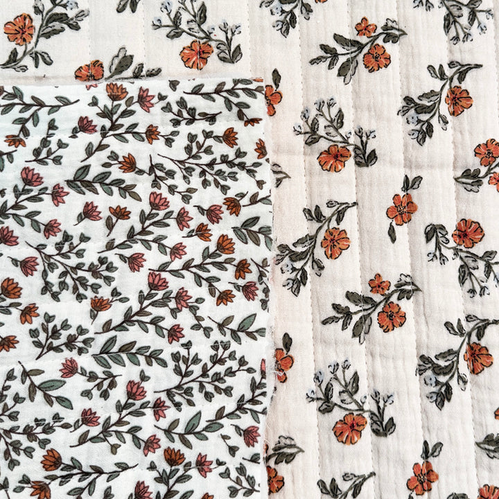 Matelassé coton double gaze fleur madeleine