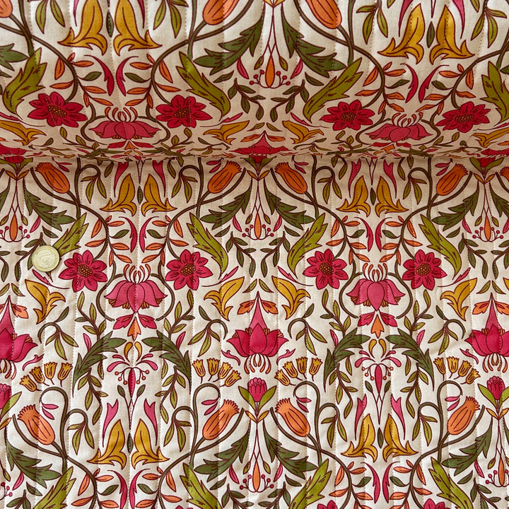 Matelassé coton double face souleo fleur et rayure